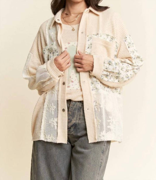 Davi & Dani - Multi Fabric Knit Shacket