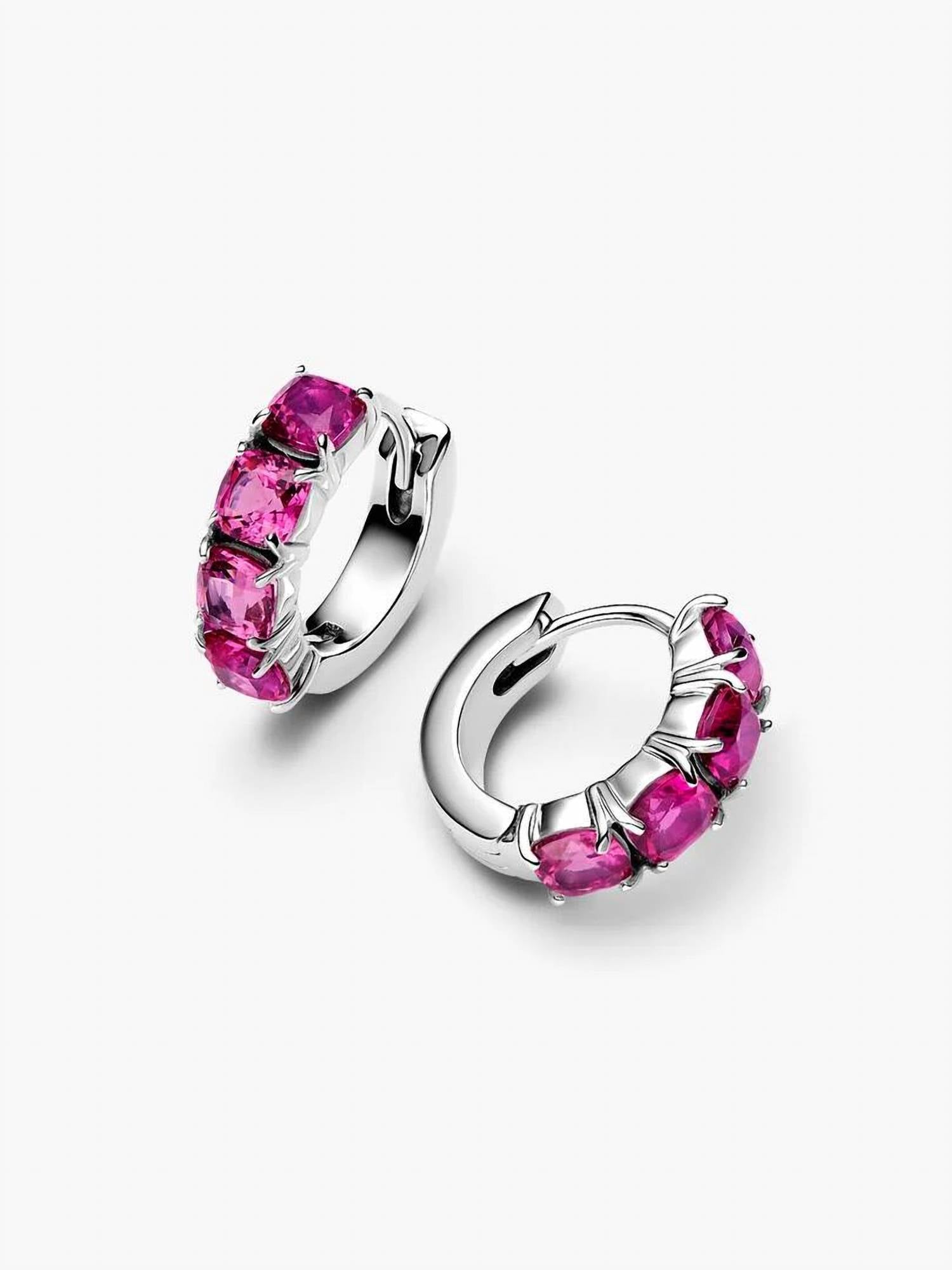 Pandora - Pink Hoop Earrings