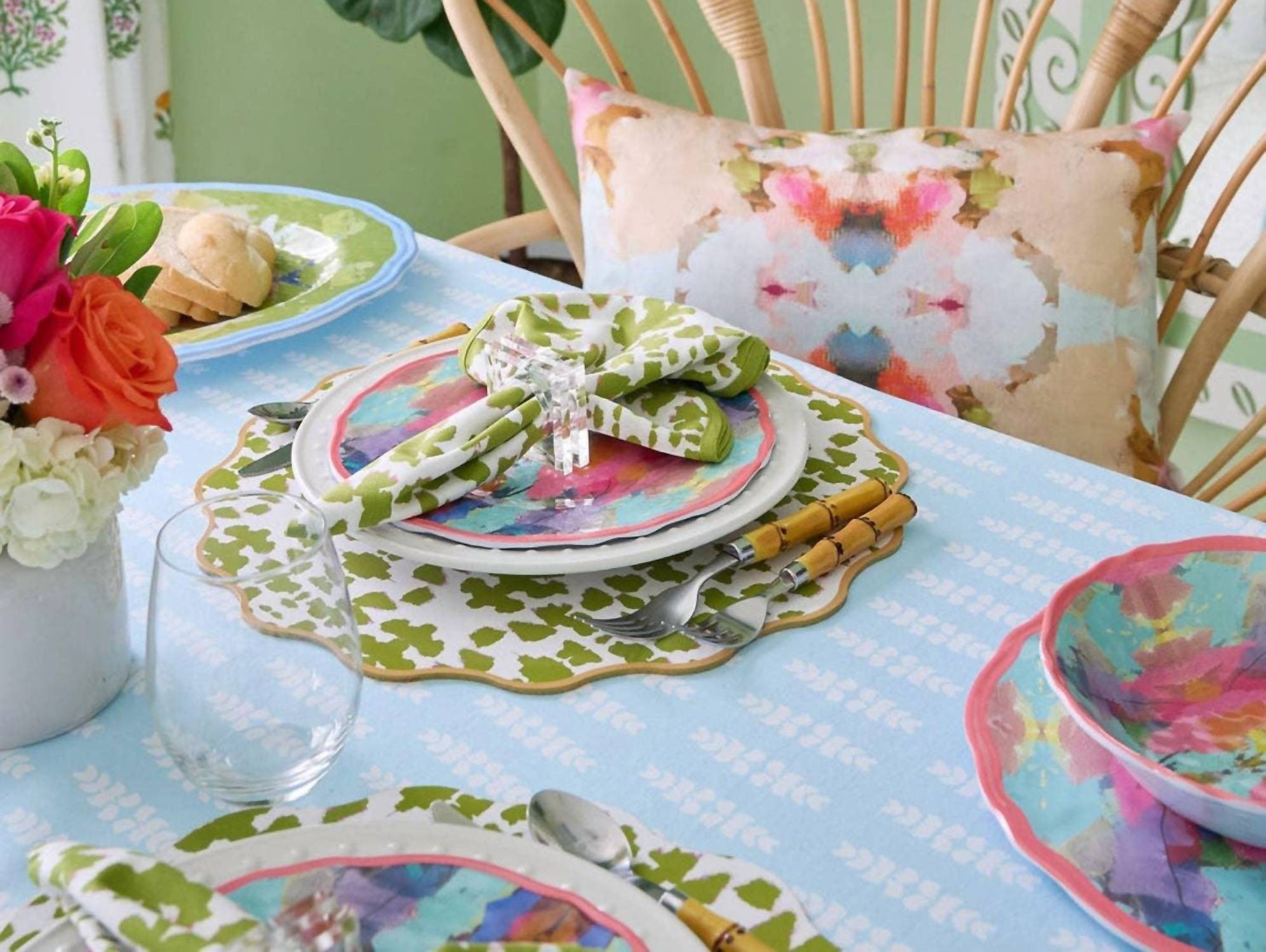 Laura Park - Chintz Scalloped Dinner Napkins