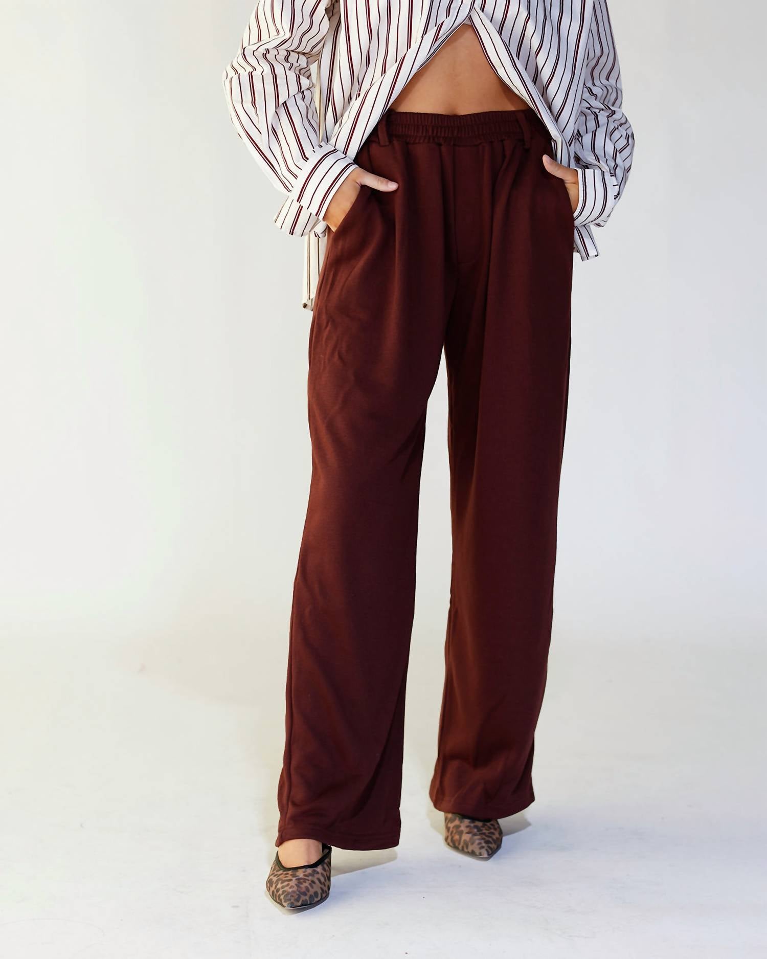 Mimosa Laid-back Luxe Sweatpants in maroon - women's pants