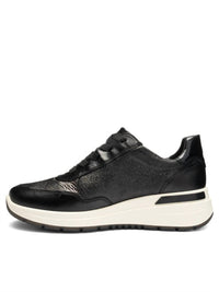 Ara Women's Gardenia Sneaker in black steel mirror - women's sneaker - detail view