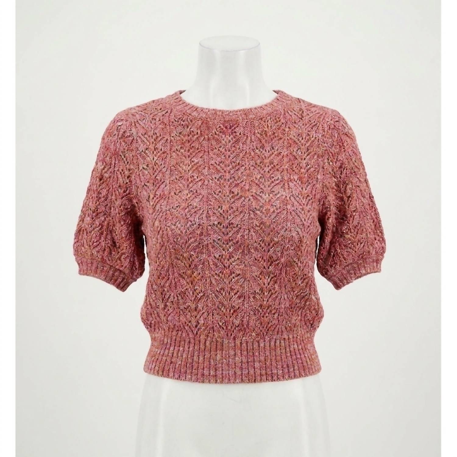 Cleobella Sonnette Sweater Top in red bud - women's sweater - detail view