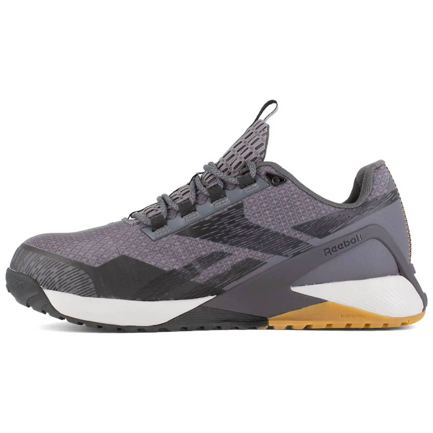 Reebok Work Men's Comp-toe Nano X1 Adventure Athletic Shoe in grey - men's shoe - detail view