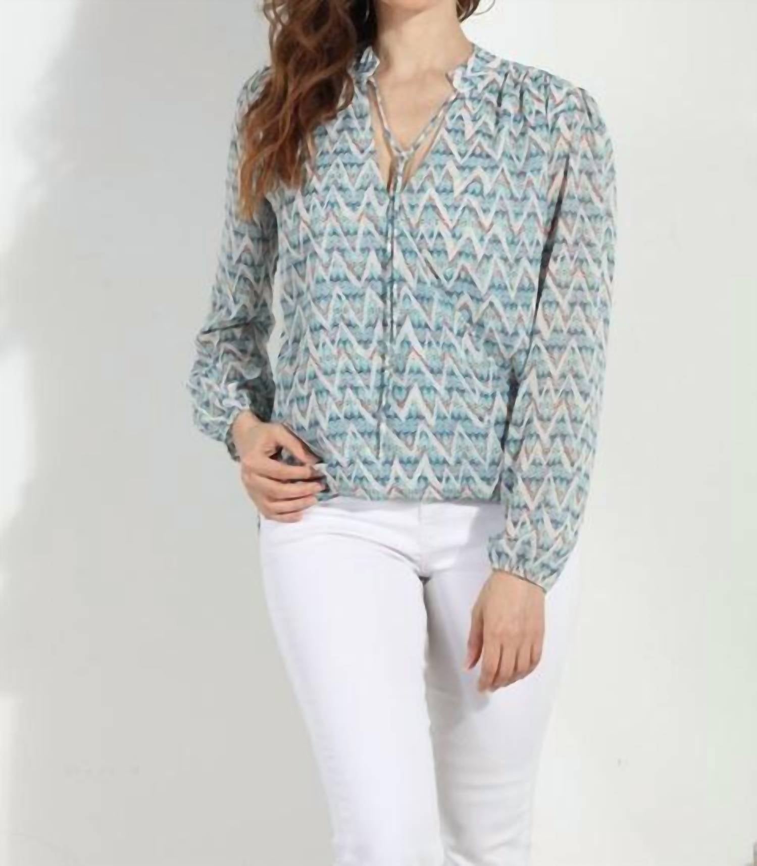 Veronica M Agnes Split-neck Blouse in adelie - women's blouse