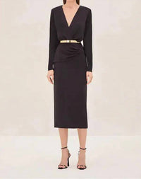 ALEXIS Fraser Midi Dress in black - women's dress