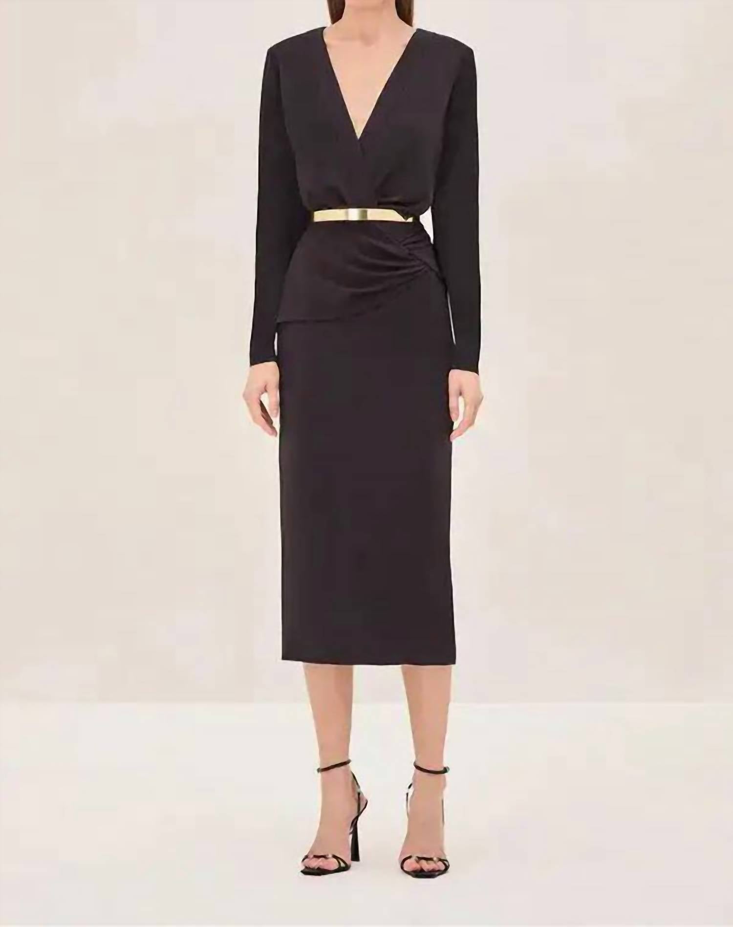 ALEXIS Fraser Midi Dress in black - women's dress