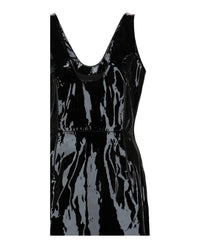 Salvatore Ferragamo - Women's Scoop Neck Patent Leather Midi Dress