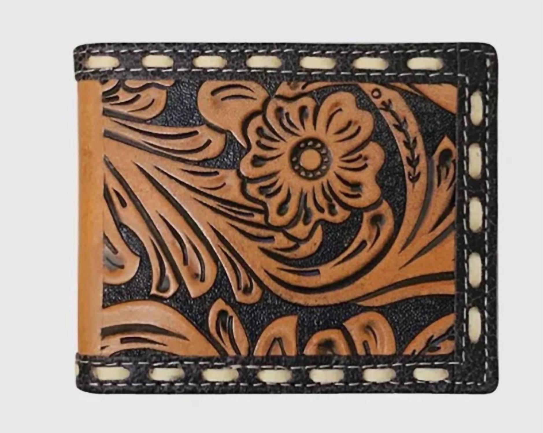 ROPER Tooled Leather Wallet in cognac 1 - men's bag