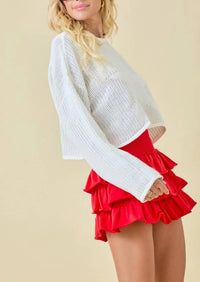 Day + Moon - Star Open Knit Crew Sweater