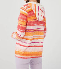 Fdj - Stripe Lightweight Hooded Sweater - Plus