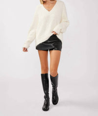 Lovestitch - Hi-low Fuzzy Pullover Sweater