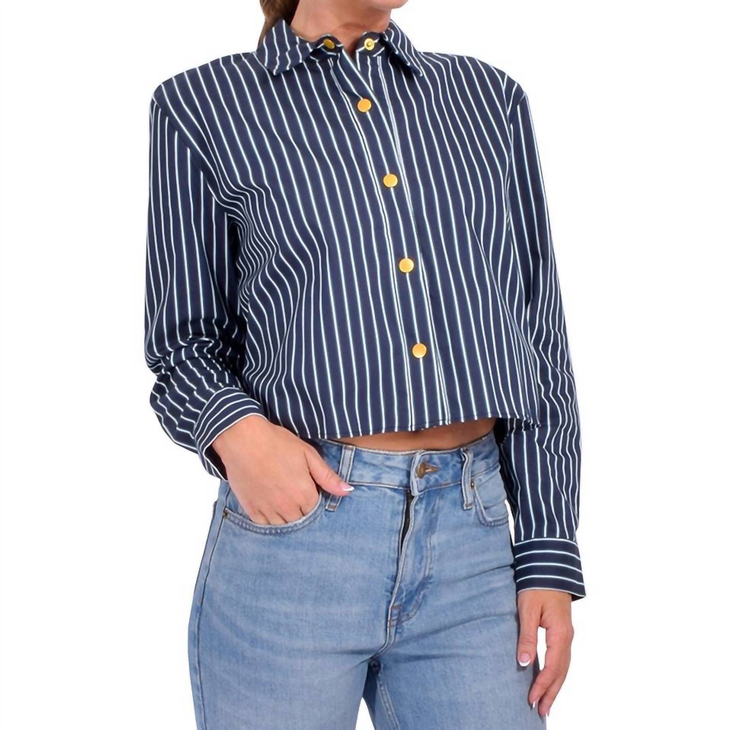 L'Agence - Cosette Crop High Low Shirt
