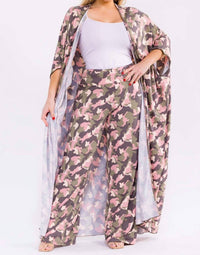 Karen T Design Print Two Piece Pants Set in camo - women's sleepwear