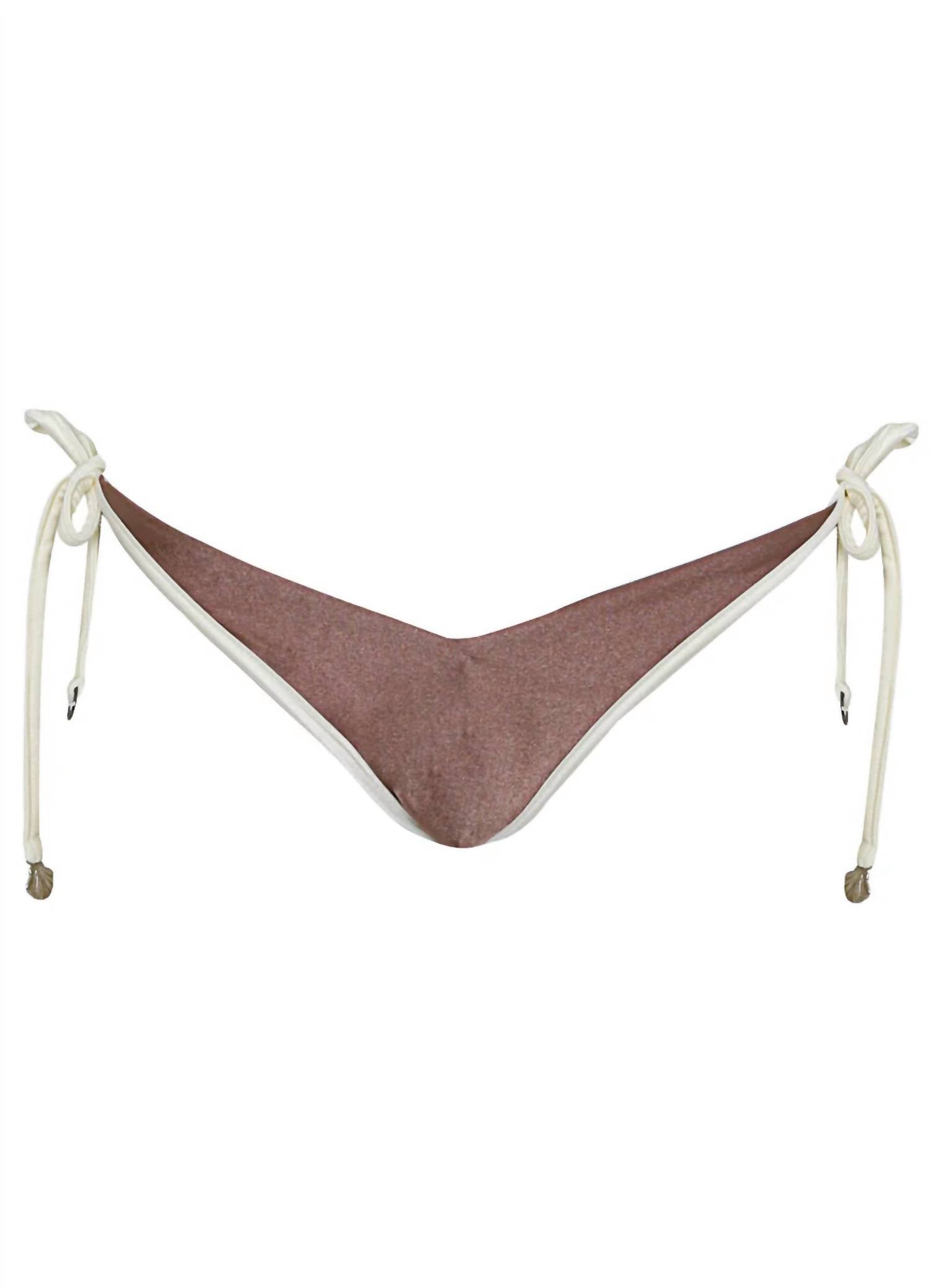 MAAJI Reversible Dreamscape Low Rise Single Strap Bikini Bottom in mocha pearl - women's swimwear - view 4