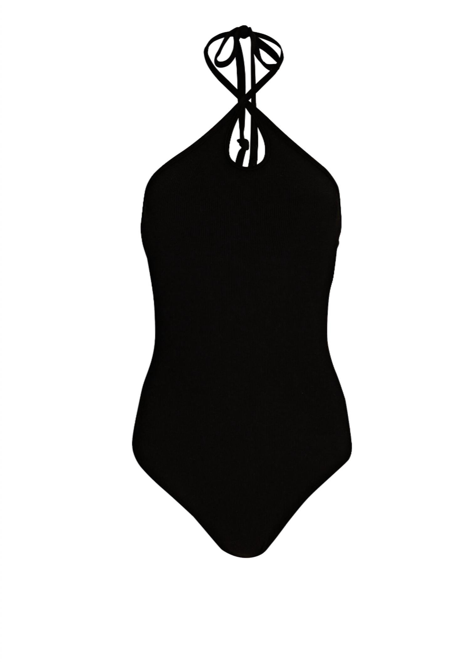 Enza Costa - Stretch Silk Knit Keyhole Halter Bodysuit
