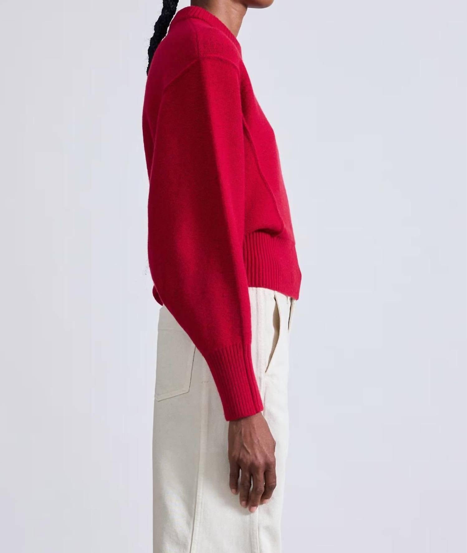 APIECE APART Alina Dolman Sweater in dragon fruit - women's sweater - detail view