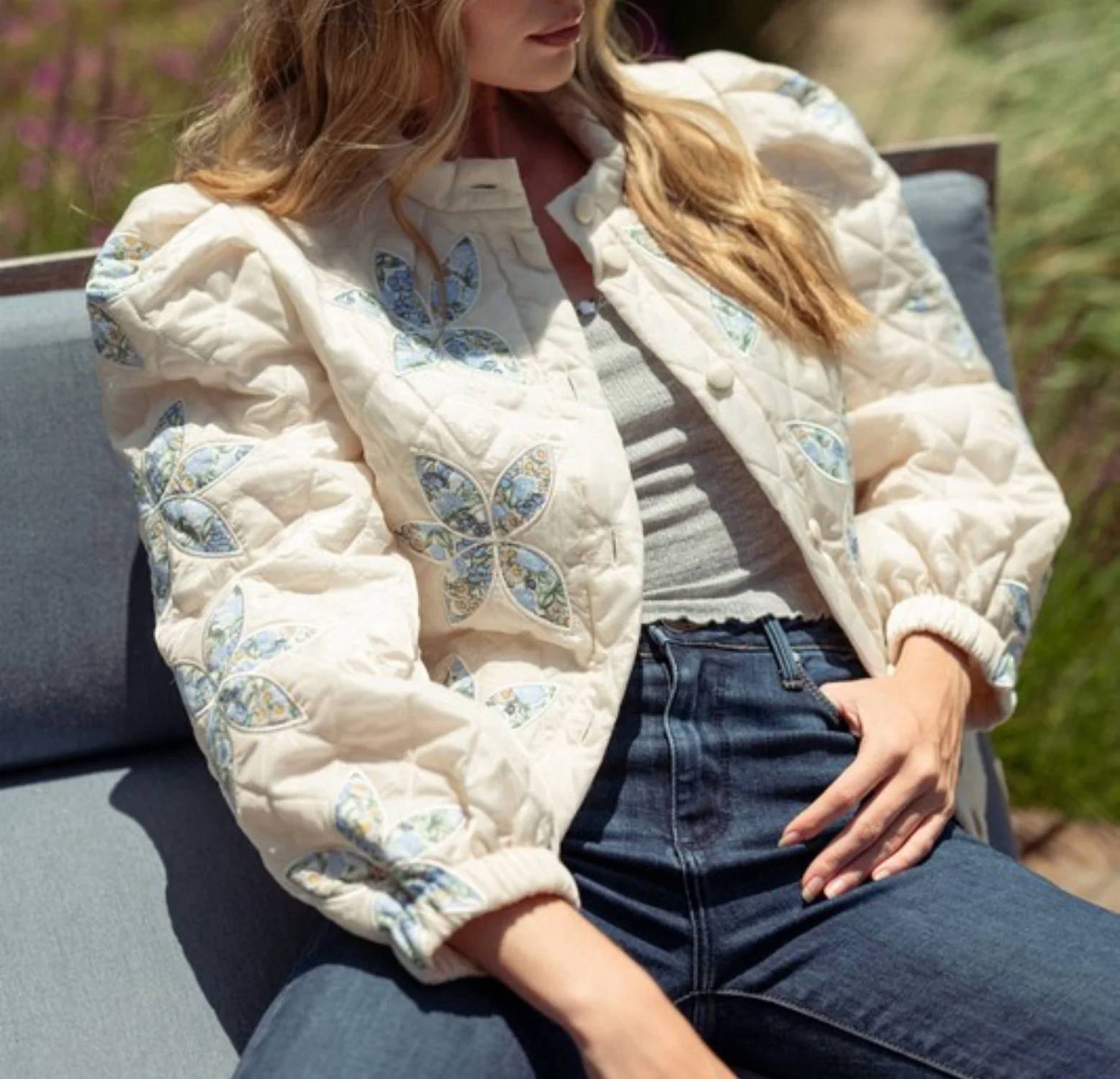 &Merci - Floral Quilted Patchwork Jacket