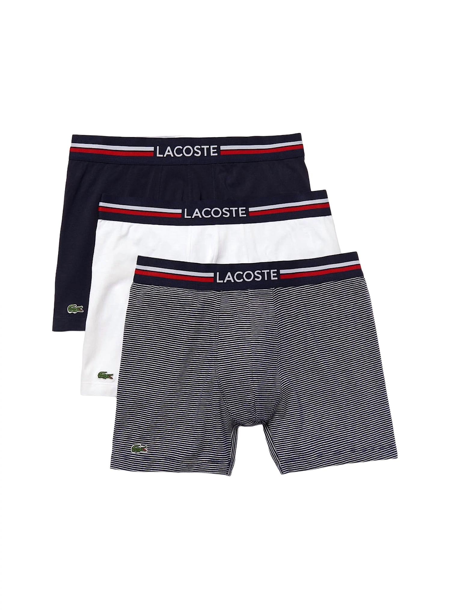 Lacoste - Men's Long Stretch Cotton Jersey Boxer Brief - 3-pack