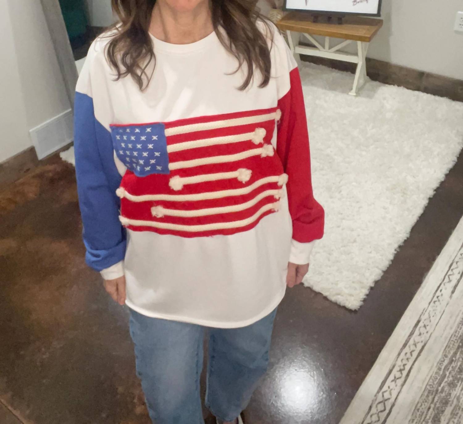 Sewn And Seen - American Flag Sweatshirt