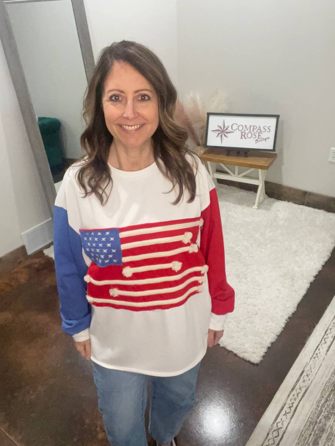 Sewn And Seen - American Flag Sweatshirt