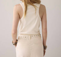 summum Embellished Tank Top in ivory - women's tank top - detail view
