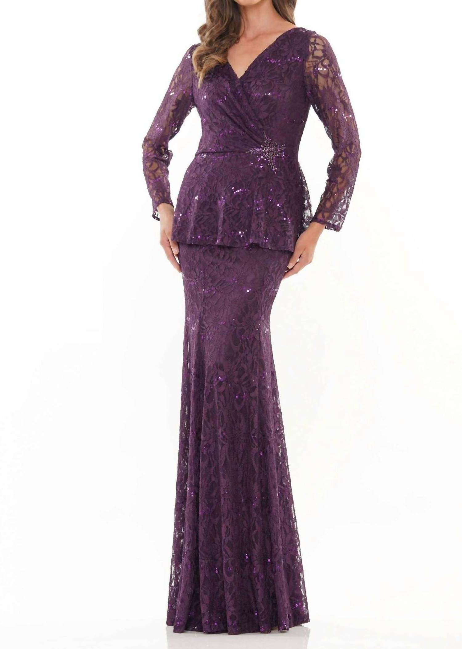 Marsoni By Colors - V-neckline Full Sleeve Dress