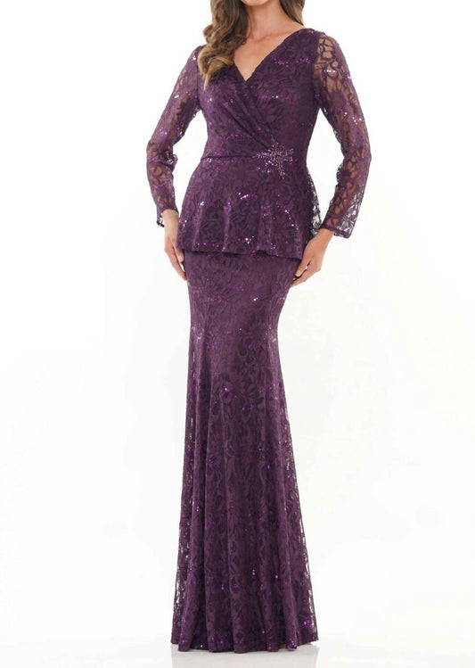 Marsoni By Colors - V-neckline Full Sleeve Dress