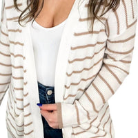 Be Cool - Knit Stripes Long Sleeve Cardigan