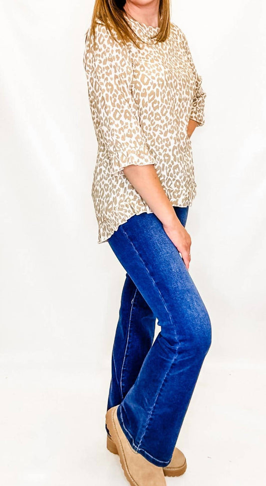 Multiples - Leopard Top With Ruffle Accent