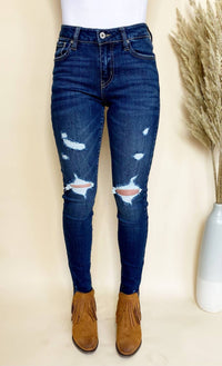 KanCan Jameson Skinny Jeans in dark wash - women's jeans