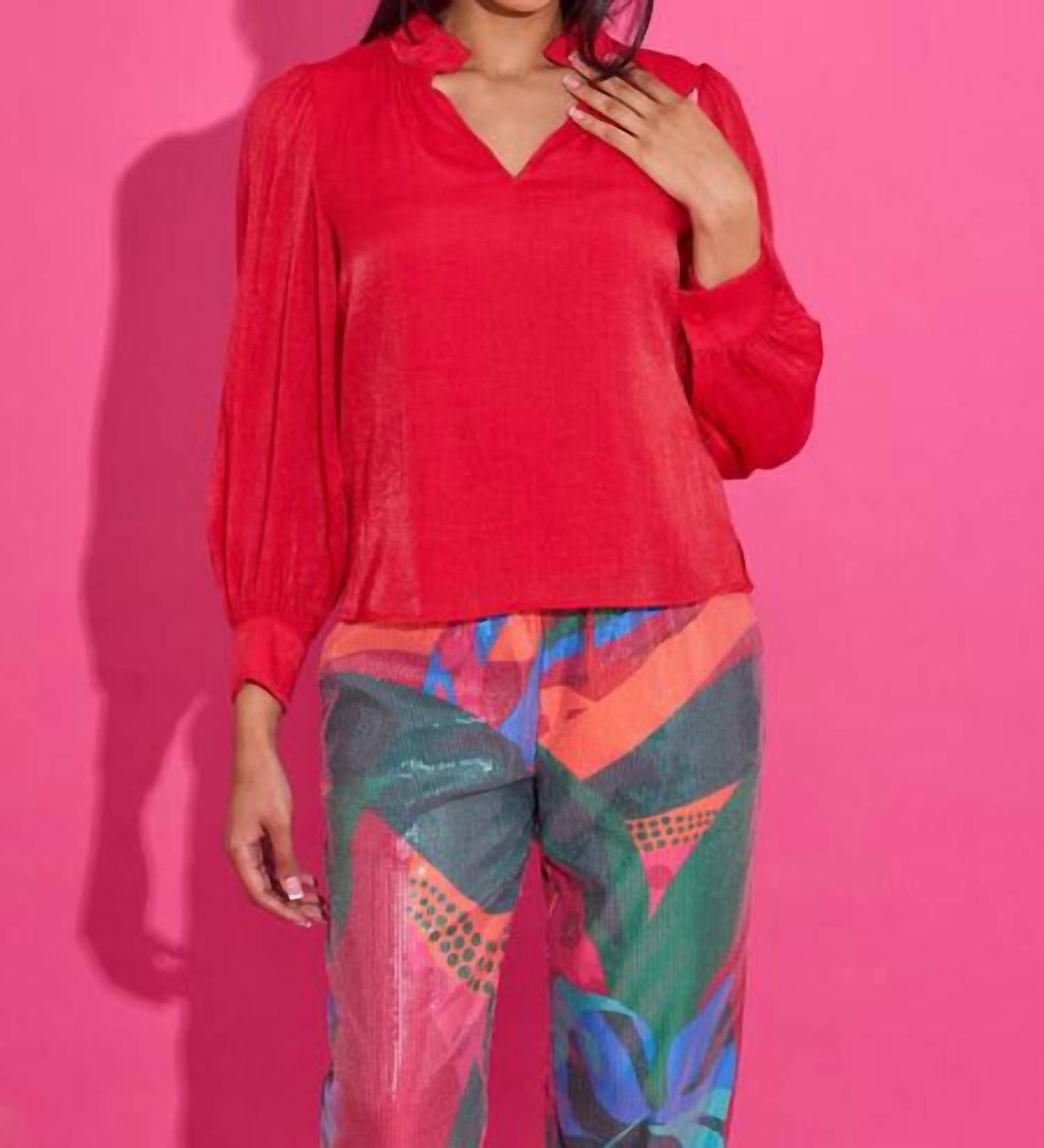 Alden Adair Phoebe Top in lipstick 1 - women's blouse