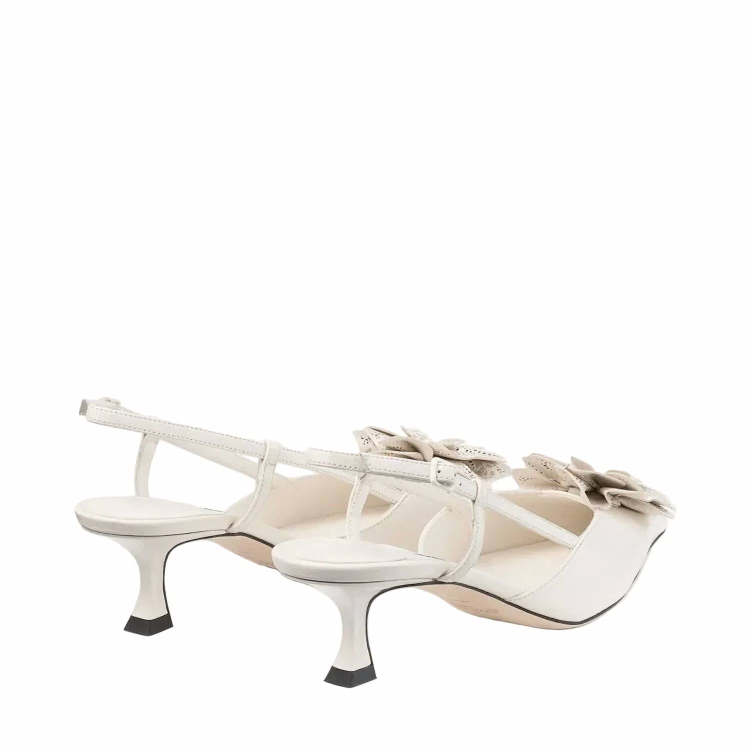 Jimmy Choo - Women's Mimmi Perforated Lace Flower Sling Back Sandals