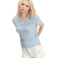Hyfve - Crochet Knit Short Sleeve Top