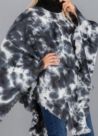 Funteze - Tie Dye Fringe Poncho