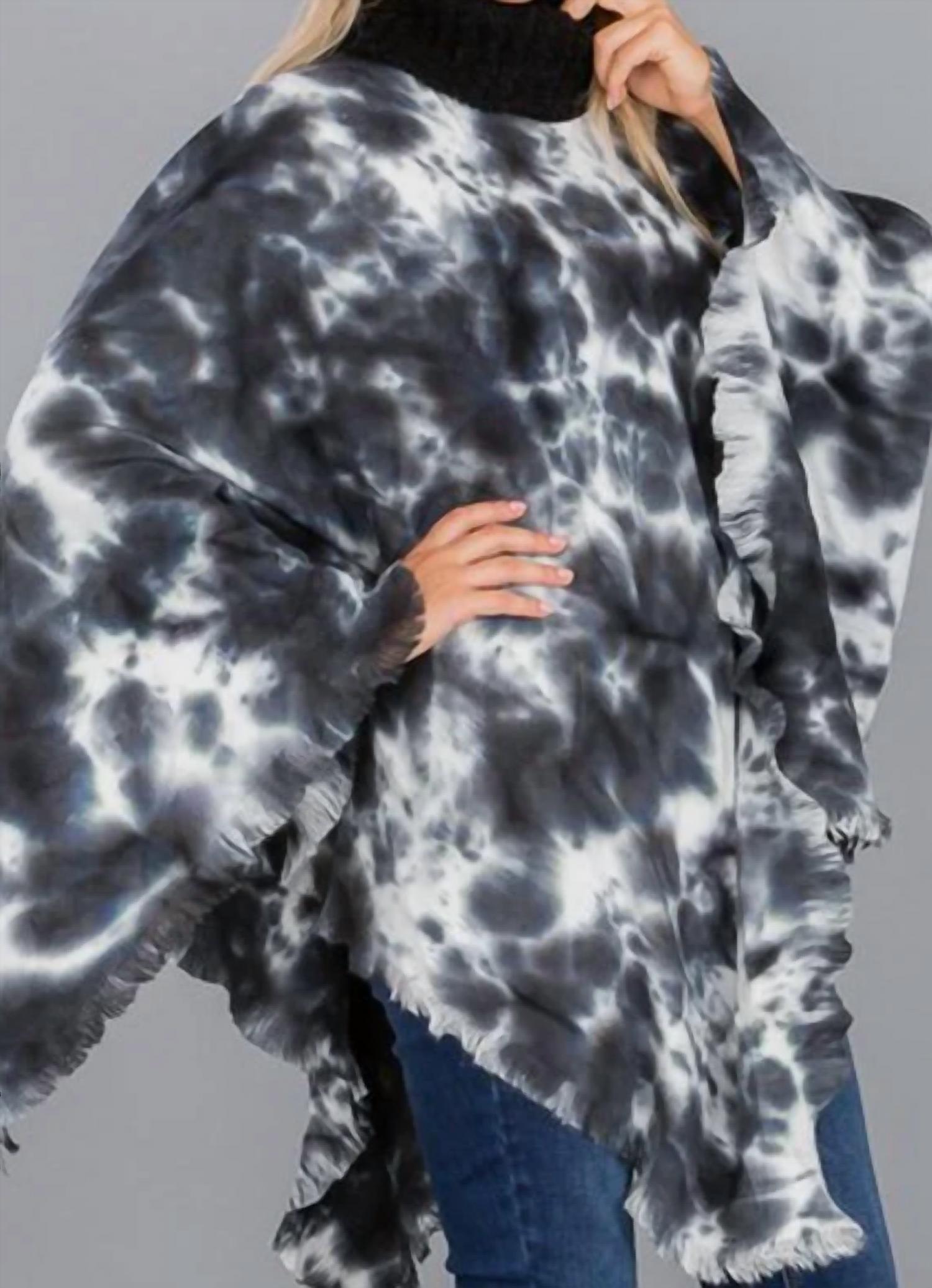 Funteze - Tie Dye Fringe Poncho
