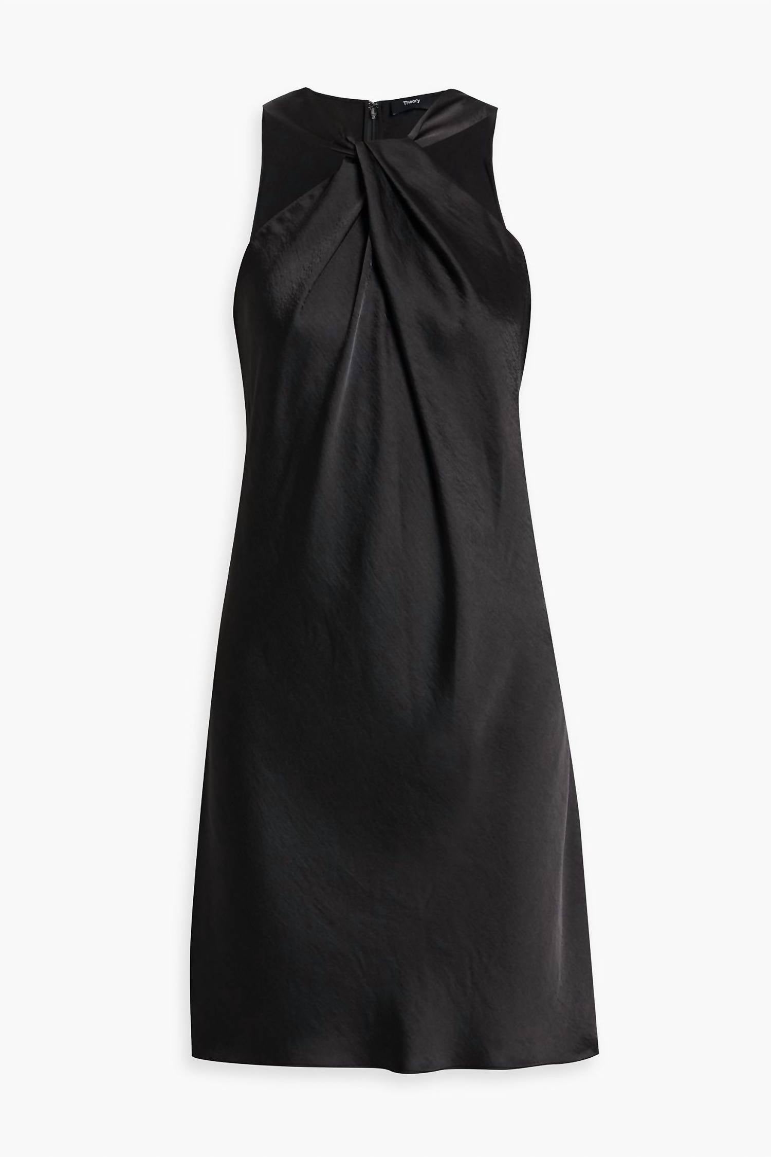 Theory - Silky Sleeveless Twist Neck Mini Dress