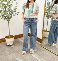 Mystree - Striped Color Block T Shirt