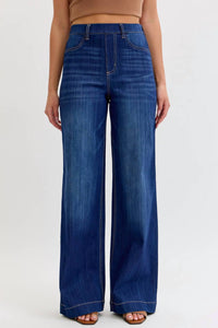 Cello - Renae High Rise Pull-on Wide Leg Jeans