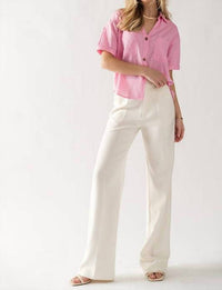 Urban Daizy Wide Leg Slacks Pants in ivory - women's pants