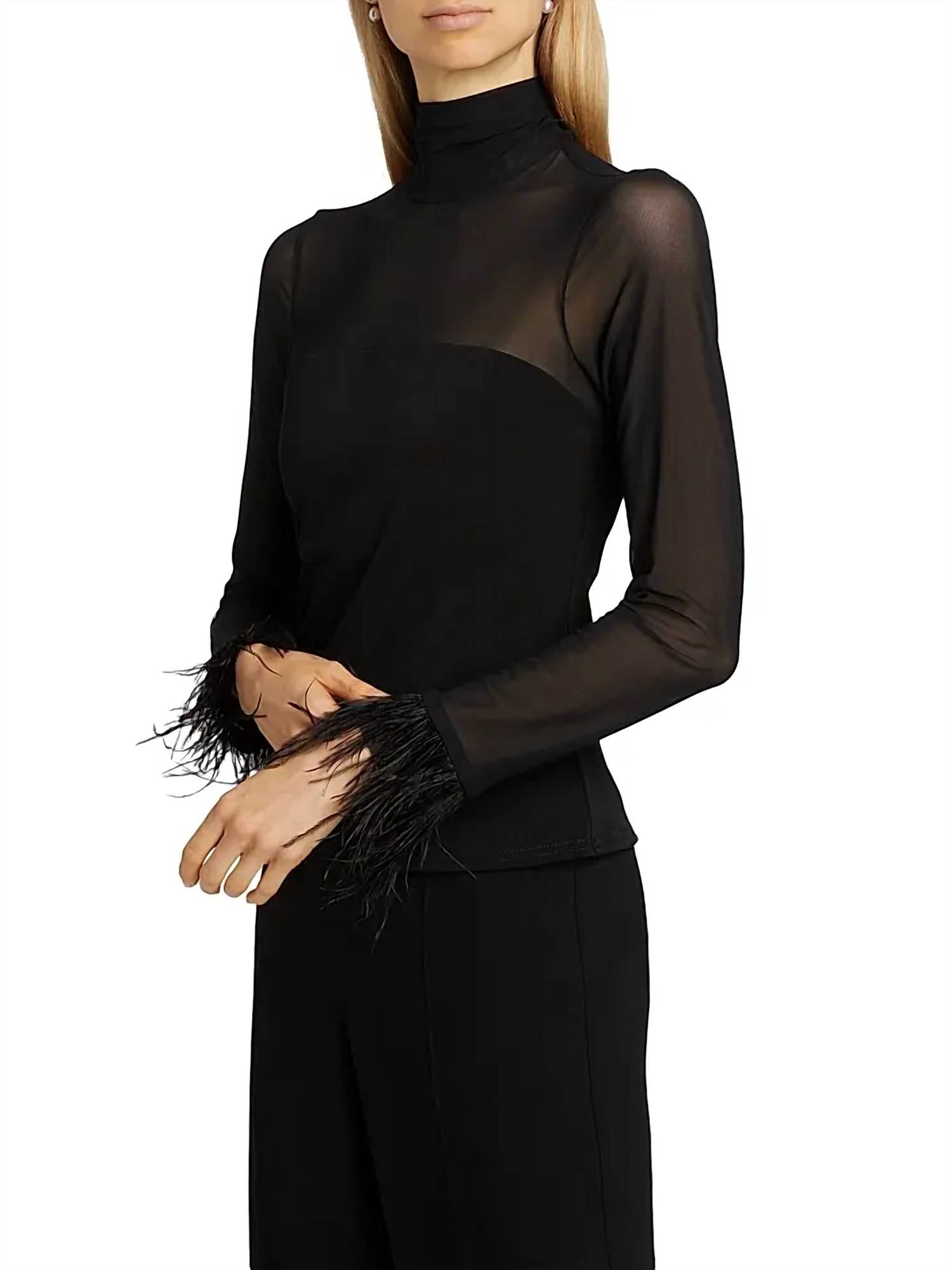 Cinq A Sept - Feather Trim Shantel Top