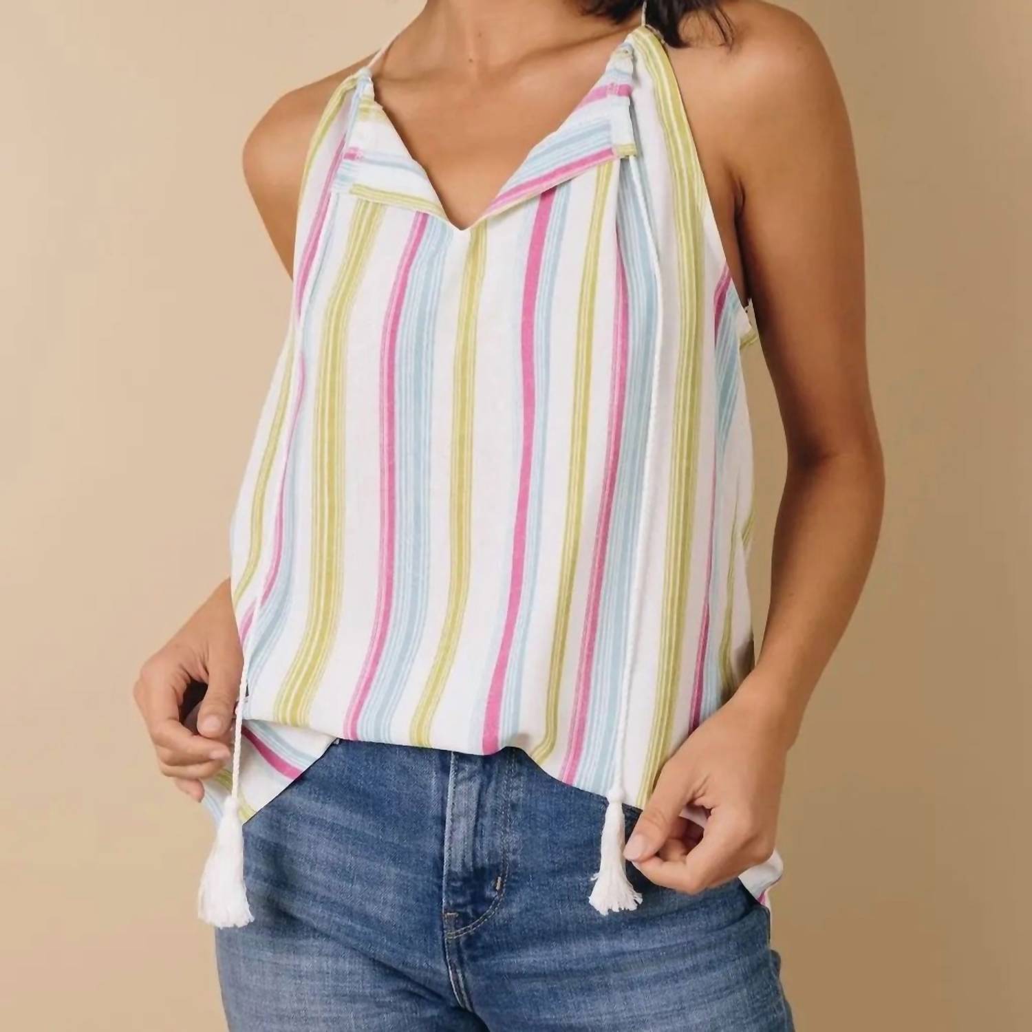 Stay Warm In Style - Striped Marley Tank Top