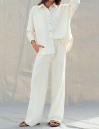 Urban Daizy - Cotton Wide Leg Drawstring Lounge Pants