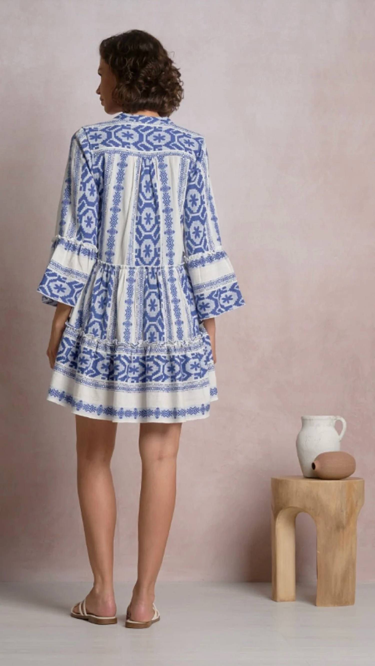 Elan - Grecian Tiered Midi Dress
