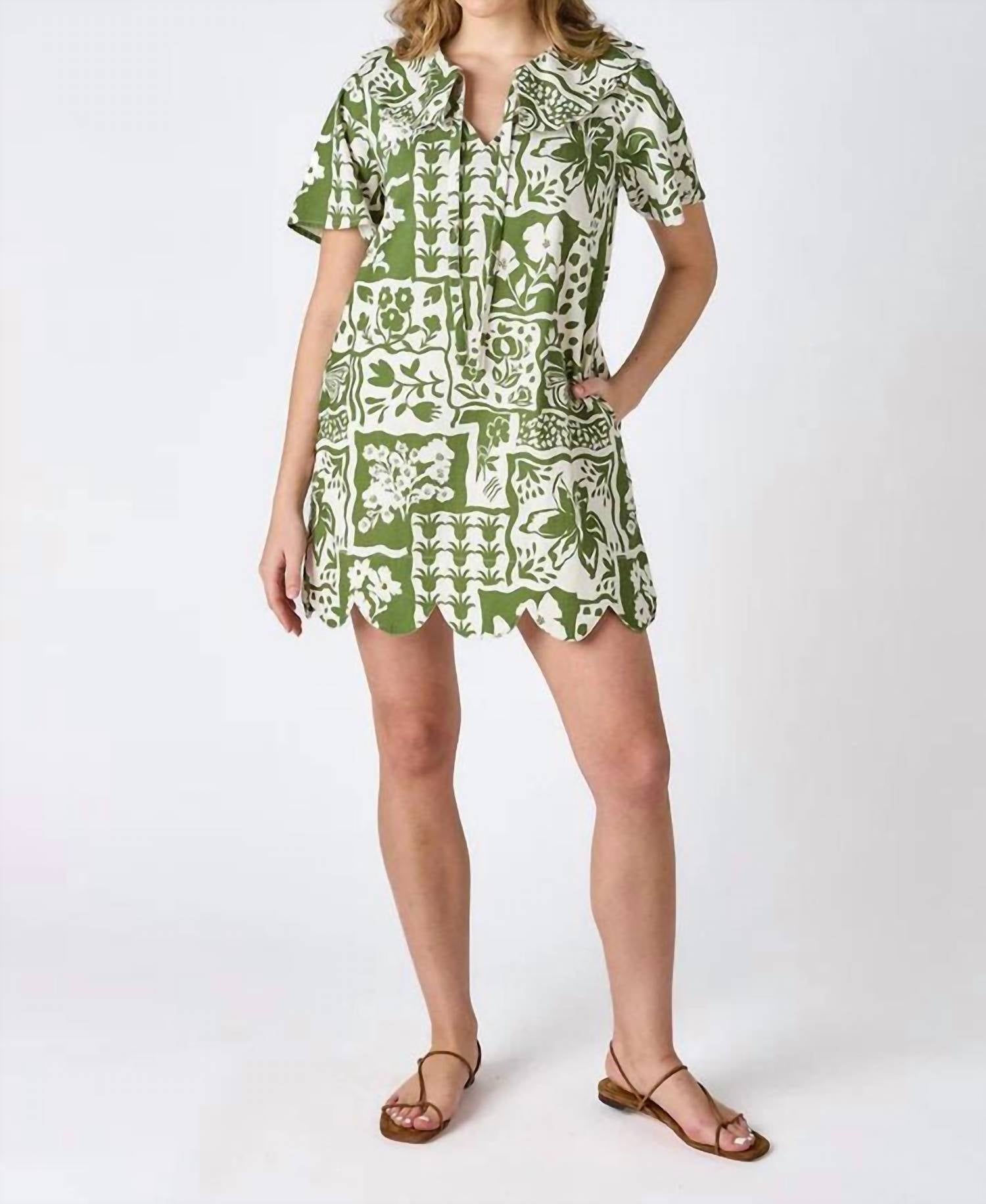 Crosby by Mollie Burch Florabee Dress in green - women's dress - detail view