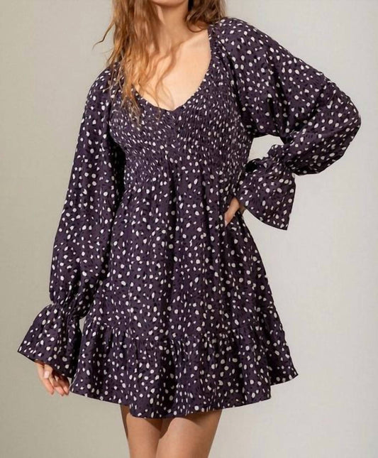 New In - Leopard Smocked Mini Dress