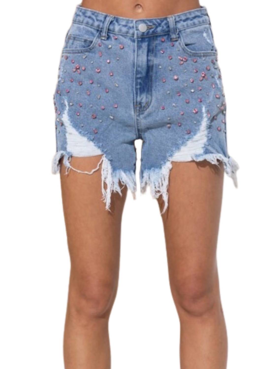 Blue B - Remy Rhinestone Denim Short