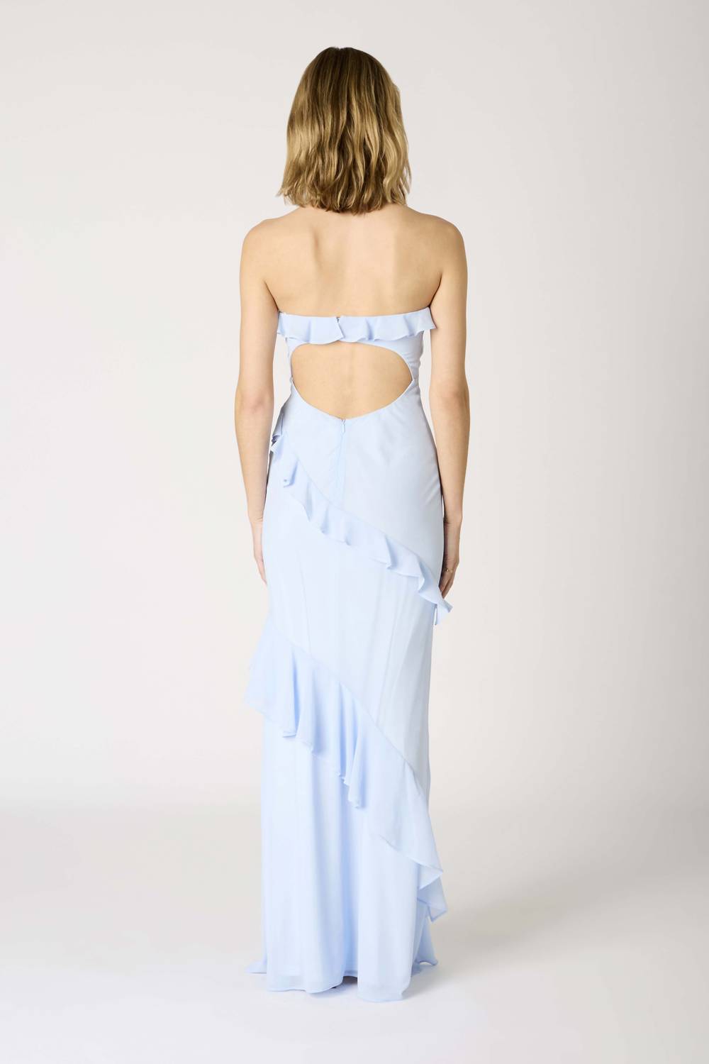 Cotton Candy La - Strapless Ruffle Tiered Maxi Dress