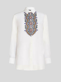Etro - EMBROIDERED CRÊPE DE CHINE SHIRT