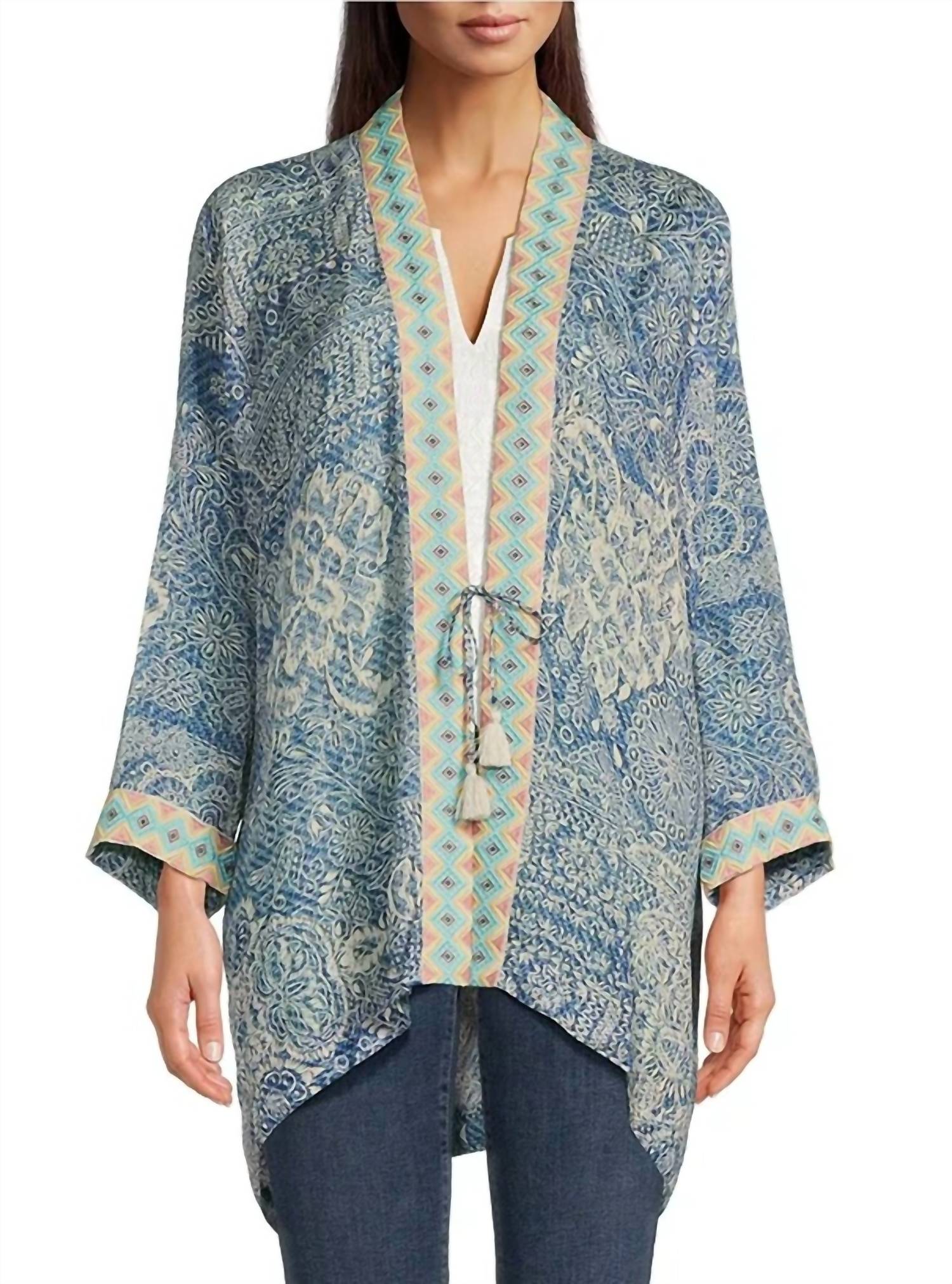 Johnny Was - DOLCE EMBROIDERED CUPRO-WOVEN KIMONO