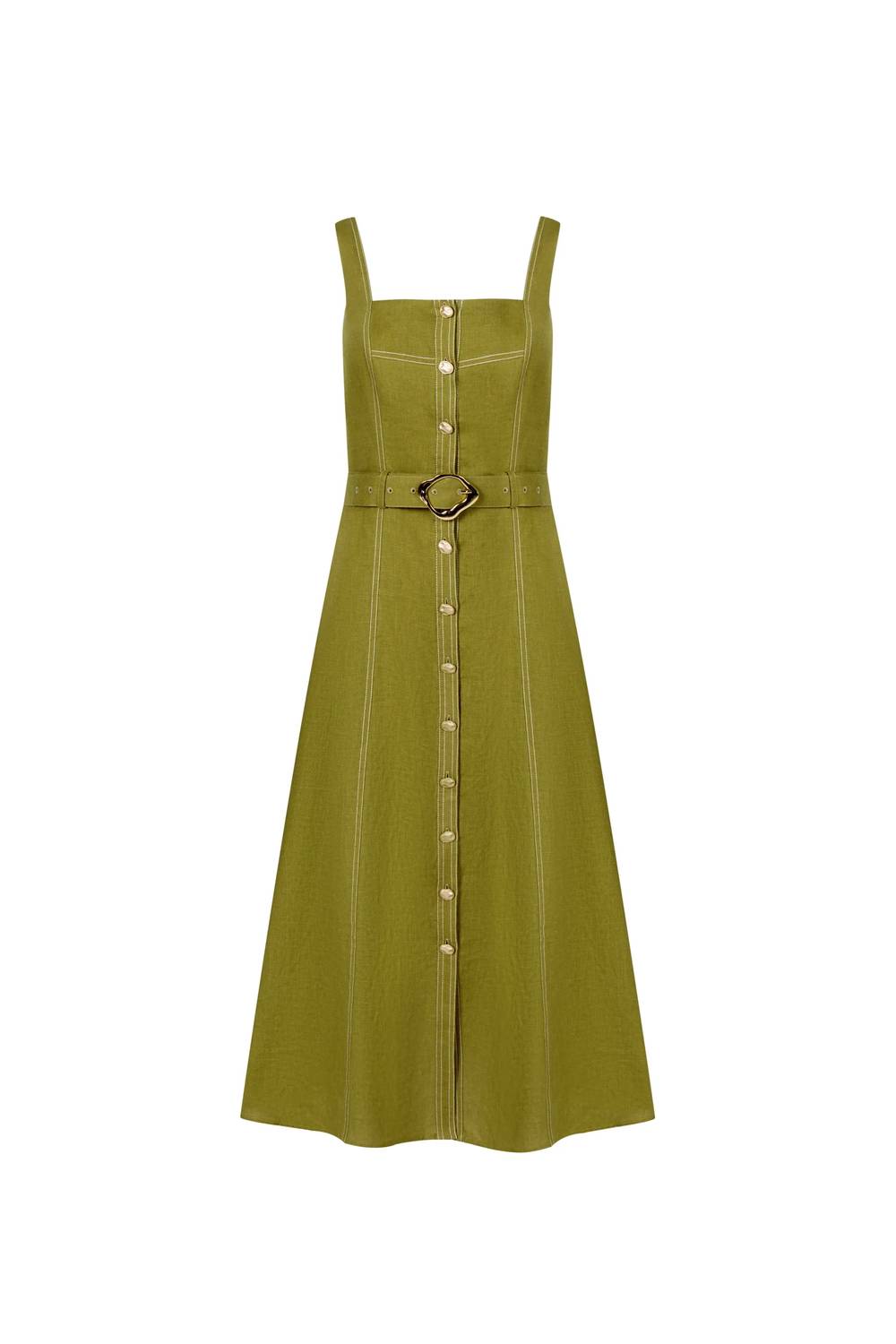 G.D.S. - Emily Linen Slip Midi Dress
